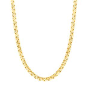 14kt Gold Plated Silver 3mm Round Box Chain
